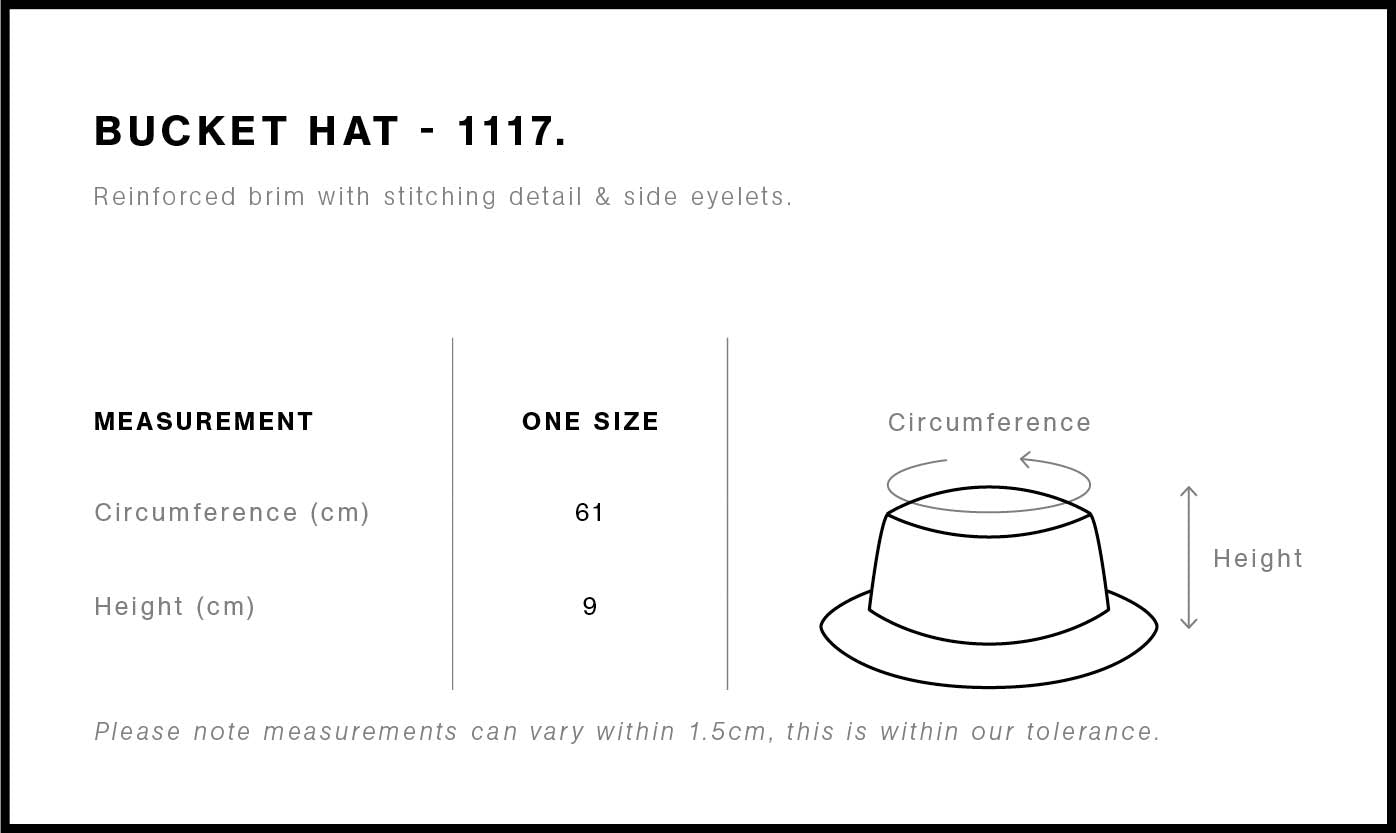 Bucket Hat Size chart