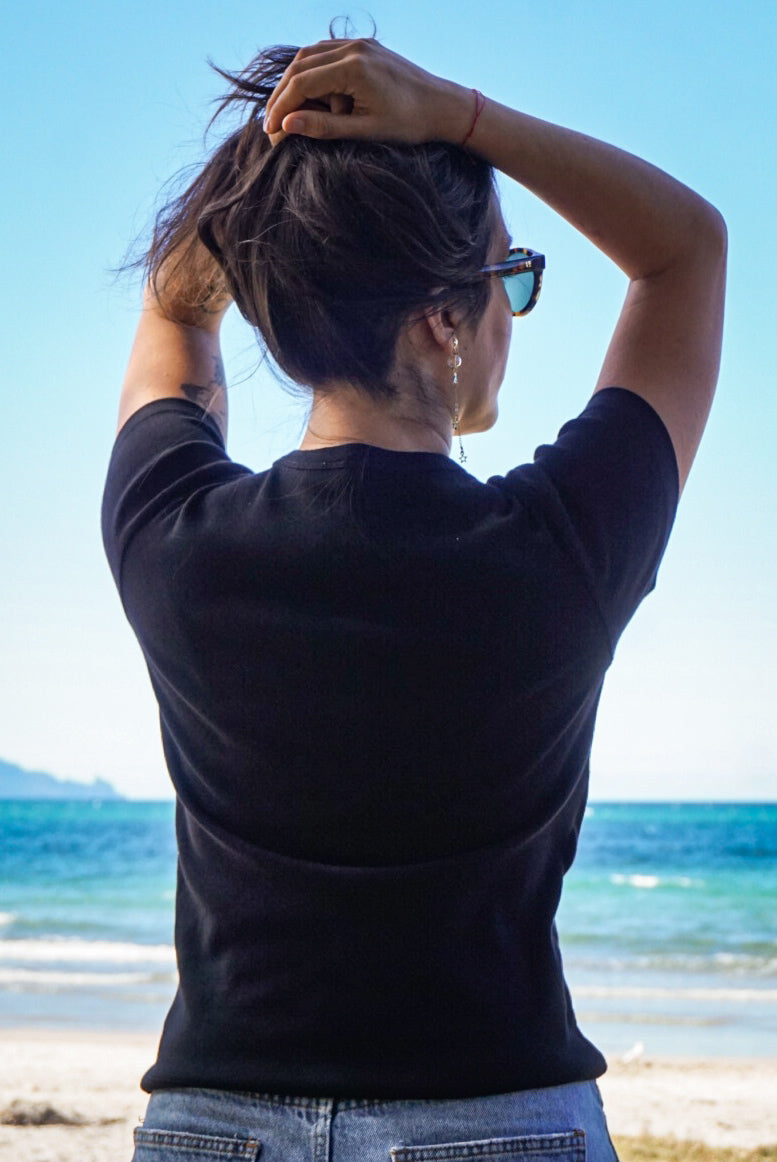 AC Tiki Head Womens Organic Baby Rib Tee