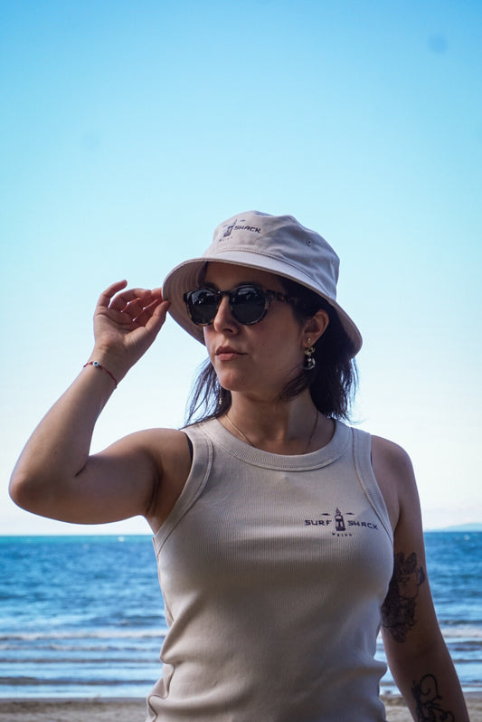 AC Tiki Head Womens Tank  - Organic Rib Crop Tank