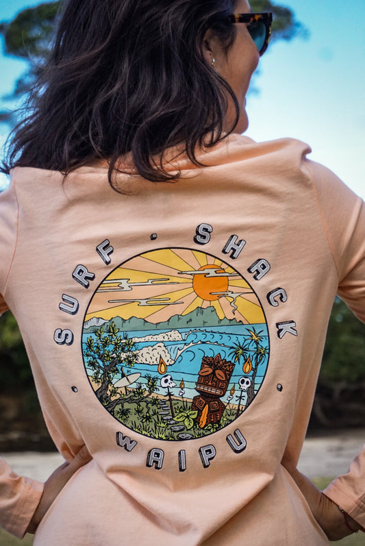 AC Tiki Womens  L/Sleeve Tee - Curve