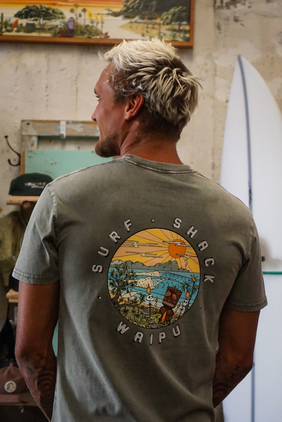 AC Tiki Adult Tee - Stone Wash Staple