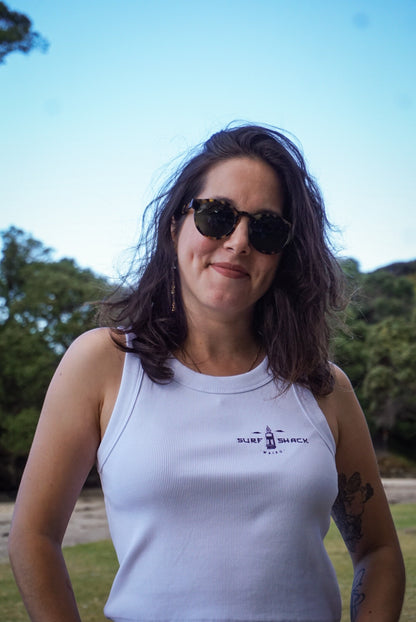 AC Tiki Head Womens Tank  - Organic Rib Crop Tank