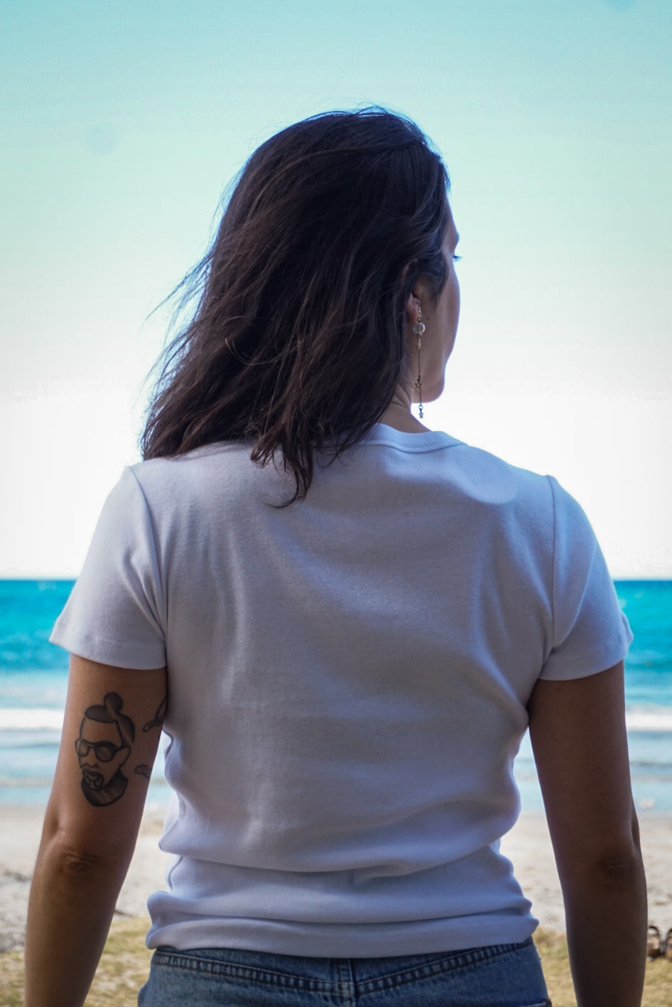 AC Tiki Head Womens Organic Baby Rib Tee